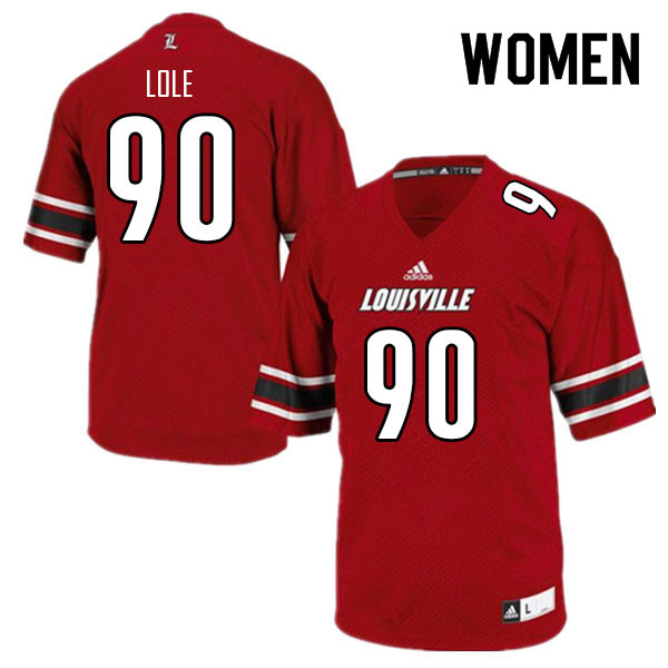 Women #90 Jermayne Lole Louisville Cardinals College Football Jerseys Sale-Red - Click Image to Close